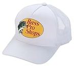 Bass Original Fishing Pro Trucker Hat Mesh Cap - Adjustable Snapback [White]