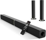 MZEIBO Barras de Sonido Bluetooth para TV con 4 Controladores y Control Remoto, y HDMI Negro