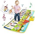LEADSTAR Musical Mat, 39.4"×14.2" Foldable Piano Mat for Kids，Keyboard Electronic Music Carpet Touch Play Learning Singing Dancing Blanket for Children Baby Early Education Toys