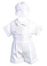 Baptism Outfits for Boys, Baby Boy Christening Outfit, Baptismal Vest Short Clothes - Ropa de Bautizo para Niño Bebe, White, 6-12 Months