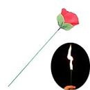 MilesMagic Magician's Appearing Flower Torch Fire to Rose Gimmick for Close Up Magic Trick (RED)