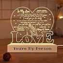 ARTSYWIX to My Love Wife Gifts from Husband, Romantic Valentines Gift 3D Illusion Lamp Wooden Base USB Powered Acrylic Night Light for Him Her Girlfriend Boyfriend Husband Wife on Birthday Anniversary