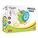 Giggles Funskool Giggles, 3 In 1 Pull Along Musical Snail, Xylophone, Drum And Walking, Pull Along, Preschool Toys, 12 Months & Above, Infant, Multicolour