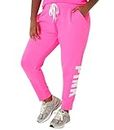 Victoria's Secret Pink Fleece Joggers, Women's Sweatpants, Pink (L)