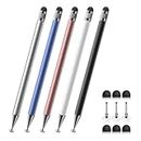 Stylus (5 Pcs), 2-in-1 Stylus Pen for Touch Screen, High Precision and Sensitivity, Suitable for iPhone/ipad/Android Tablets, Compatible with All Touch Screens(Silver/Blue/Rose Gold/White/Black)