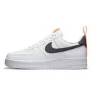 Nike Air Force 1 weiß schwarz orange reflektierend Herren Turnschuhe Schuhe UK 10