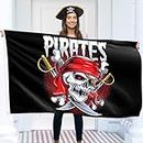 Pirate Flag – Jolly Roger Flag with Crossed Rapires - Double-sided Print – 110Den polyester - Double Seam - 2 brass eyelets, large 5ft x 3ft