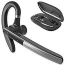 BlueFit Bluetooth Headset Bluetooth Earpiece for Cellphones Wireless Blue Tooth 5.0 Head Set in-Ear Piece w/Mic Microphone for Cell Phone Hands-Free Noise Canceling for Car