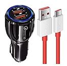 Shopsdash Dualport Car Charger For SAM-SUNG Galaxy S9 Charger Original QC Car Charger Adapter C Type 3.0A Dual USB Port Charger Car charger adapter socket High Speed Designed Qualcomm Certified Quick Rapid Fast Turbo Charge QC 3.0 Smart Dualport Car Charger With 1m Type-C Red Dash Charging & Sync Cable (Black, 3.4Amp, SSH-20,)