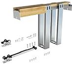 JUBEST 36"x 80" Pocket Door Frame Kit with 220LBS Soft Close Mechanism and Galvanized Steel Studs, Pocket Door Kit for 2x4 Stud Wall, Suitable for Doors Wide 24"-36", Easy to Install