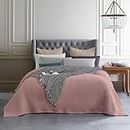 Cottington Lane 100% Tencel Waffle Weave Blanket for Bed and Sofa |Woven Cotton for All Season -Perfect Blanket - King_Rose Pink