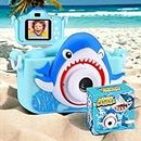 Bluedeal Camera Toys with Silicone Cover | Video Game Camera Toy for Kids | HD Digital Video Camera for 3-12 Years Old Childs Boys Girls | Digital Mini Camera (Shark Blue)