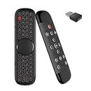 Upgrade W2 Pro Air Mouse Universal TV Remote Air Mouse Remote, 2.4G 3-in-1 Mini Wireless Keyboard, Handheld Keyboard with Touchpad Remote with Keyboard for Smart TV Black
