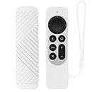 Cotbolt Silicone Case Compatible for Apple TV 4k 2021 2022 2nd 3rd Generation Model Remote Cover (White)