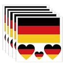 20 PCS Germany Flag Tattoo,German Banner Tattoos Decoration Decal, Rectangle Heart Waterproof Sticker for Party Parade