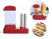 Hot Dog Maker para 6 salchichas - Máquina de perrito caliente con depósito de calor extraíble - Calentador de salchichas con pinchos de acero inoxidable para calentar panecillos - 340 W