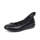 VJH confort Women’s Ballet Flats Round Toe Slip-On Comfortable Dress Pump Walking Shoes(Black,9)