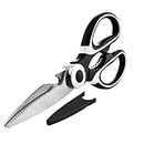 Notzi Multipurpose Stainless Steel Scissors For Kitchen Use With Protective Cover, Kitchen Scissors for Vegetable Cutting, Chicken, Fish And Meat Cutting Home and Kitchen (Multi,Pack Of 1)