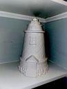 JEFFREY BANKS White LIGHTHOUSE  DAVID'S Cookies COOKIE JAR - 13" TALL HEAVY