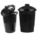 STAR SUPPLIES Strong Plastic 80 Litre Extra Large Shatterproof Black Home Kitchen Storage Dustbin With Lid (1)
