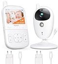 YOTON Baby Monitor con Schermo LCD da 2,7", Baby Monitor Audio e Video con Modalità VOX, Visione Notturna a Infrarossi, 8 Ninne Nanna e Comunicazione Bidirezionale (Bianco)