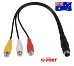 S-Video 4-Pin Male to 3RCA 3 RCA RGB Component Female Adapter Cable For TV HDTV