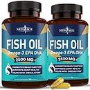 NEW AGE Omega 3 Fish Oil 2500mg Supplement Immune & Helath Support – Promotes Joint, Eye & Skin Health - Non GMO - EPA, DHA Fatty Acids Gluten Free (180 Softgels (Pack of 2))
