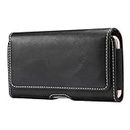 DFV mobile - Horizontal Leather Holster with Belt Loop for HIGHSCREEN Wallet (2019) - Black