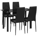 Juego de mesa de comedor HOMCOM para 4 mesas de cocina modernas y sillas con asiento acolchado