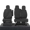 UK Custom Covers SC147B Tailored Heavy Duty Waterproof Front Seat Covers (WITH Folding Middle Seat) Black - To Fit Renault Trafic Sport Business+ 2014 Onwards