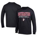 Men's Champion Black Northeastern Huskies Icon Logo Basketball Jersey Long Sleeve T-Shirt