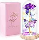 Mothers Day Rose Gifts for Mom Flowers Gifts For Women,Birthday Gifts for Women,Mother Day Roses Gifts from Daughter Son,Purple Butterfly Flowers Gifts for Mom,Sister,Her,Grandma,Wife,Anniversary