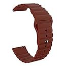 ACM Watch Strap Wave Design Silicone Belt 22mm compatible with Huawei Watch Gt 2 Pro Smartwatch Sports Band Brown