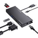 Lector de tarjetas SD/TF desmontable USB 3.0 Mini Dock 4K HDMI 1080P VGA para Mac/Windows