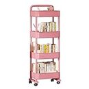 Movable Bookshelf Cart, Rolling Storage Cart, Reusable Rolling Storage Cart, Kitchen, Bedroom, Living Room, Laundry Room, Rolling File Carts, Mobile Bookshelf Cart, Multi Tiers Movable Bookshelf, Whee