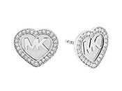 Michael Kors MKJ6260040 Silver Tone Stainless Steel Glitz Women's Stud Earrings, Small, Stainless Steel, Cubic Zirconia