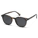 SOJOS Small Round Classic Polarized Sunglasses for Women Vintage Style UV400 Lens MAY SJ2113 with Tortoise Frame/Grey Lens