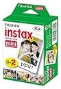 Fujifilm instax mini Brillo - Pack de 40 Películas Fotográficas Instantáneas (40 hojas), Color Blanco
