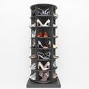 Gray Rotating Shoe Rack Tower 360°Spinning Shoe Rack 7-tier Free Standing Revolving Shoe Storage Organizer Hold Over 28 pairs of Shoes Lazy Susan Shoe Rack for Entryway Living Room Hallway