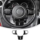 Linskip Steering Wheel Trim Compatible with Jeep Wrangler JK 2011-2017 & Compass Patriot 2011-2016 & Grand Cherokee 2011-2013 Body, Steering Wheel Cover, Interior Accessories(Black)