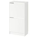 Ikea Bissa Shoe Cabinet with 2 Compartments - White, 49x93 Cm (19 1/4x36 5/8")