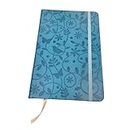 Temas Lined Journal Notebook - A5 Note Book Hardcover Notepad for Writing, Lined Paper, Ribbon, Date Marks, Journal Supplies - Stationery Notebooks for Women Men Work Office School (A5, Blue)