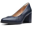 Clarks Womens 261718774 Navy Leather Formal Shoe - 7 UK (261718774)