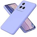 BORYA Liquid Silicone Case for Vivo Y21/Vivo Y21s/Vivo Y33s, Ultra Thin Shockproof Silky Soft Touch Premium TPU, Simple Anti-Scratch Solid Color Cover With Microfiber Lining, Purple