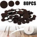 80 Piece Self-Stick Furniture Felt Pads for Hard Surfaces Brown E3