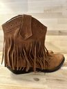 Miranda Lambert Women's brown Boots W Tassels Western Moccasin Cowgirl Sz. 7M
