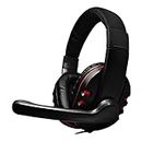 Dynamode Headset with Microphone - Wired Headphones for Computer, Laptop, Gaming, Office,Work - DH-878 Red/Black Adjustable Sound Cancelling Headphones for Skype, Chat, Calls, Streaming