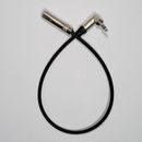 Cable de extensión de auriculares neutro ~12"" níquel plateado ángulo recto premium trenzado