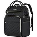 VANKEAN Laptop Backpack for Women Men 17.3 Inch Stylish Computer Work Backpack, Waterproof College Daypack Backpacks with USB Port & RFID Blocking, Business Travel Backpack, Black