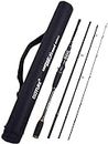 Goture Casting Fishing Rods - Travel Fishing Rods - Lightweight Bass Fishing Pole Portable 4 Pieces Carbon Fiber Casting Rods Telescopic Fishing Rods 6ft 6in-Medium Heavy - Fast-Black